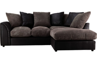 Annabelle Regular Fabric/LE Right Hand Corner Sofa-Charcoal